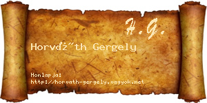Horváth Gergely névjegykártya